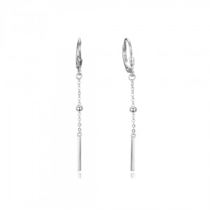 Kolczyki srebrne - wiszące patyczki z kulkami