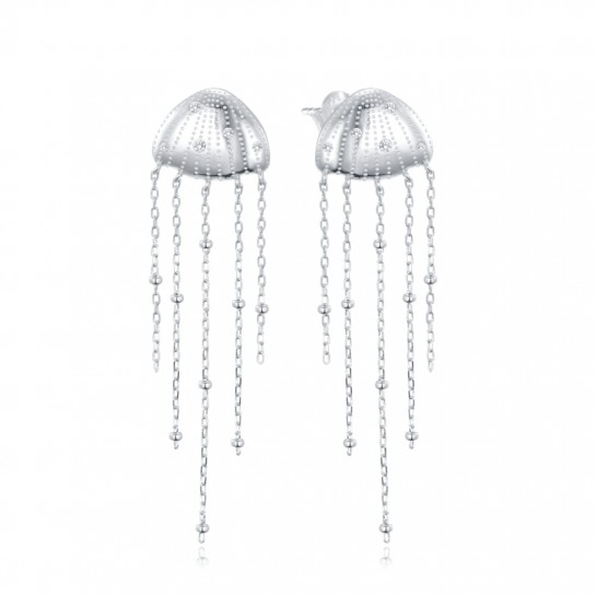 Kolczyki srebrne z cyrkoniami - meduzy
