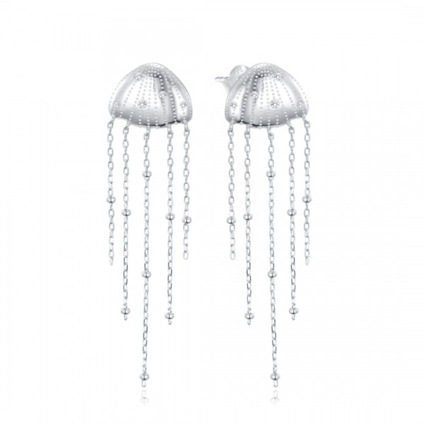 Kolczyki srebrne z cyrkoniami - meduzy