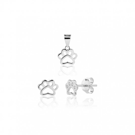 Kolczyki srebrne z zawieszką (komplet) - łapki