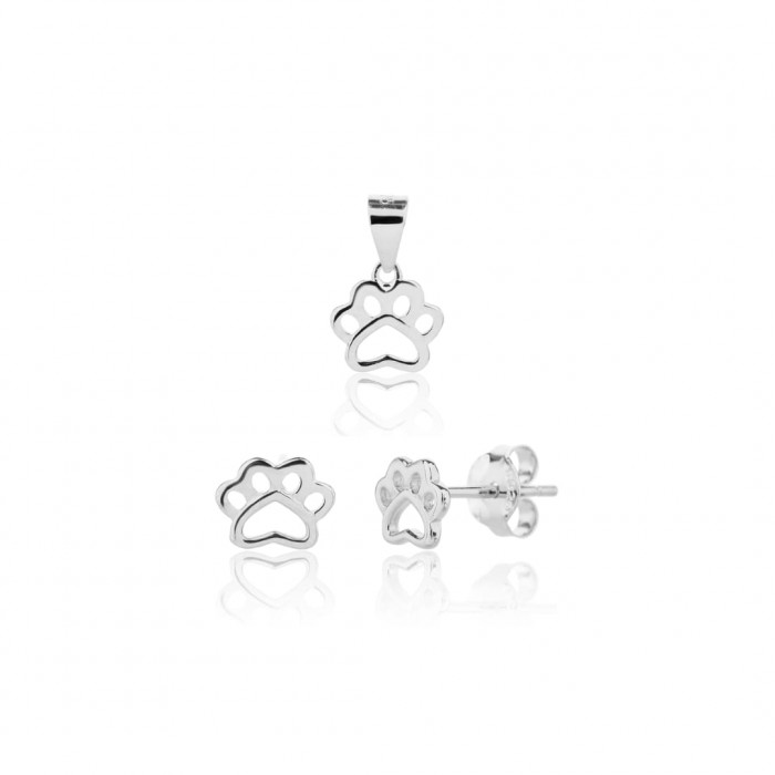 Kolczyki srebrne z zawieszką (komplet) - łapki