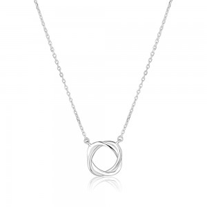 Naszyjnik srebrny 925 z okrągłą splecioną zawieszką