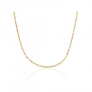 Naszyjnik srebrny pozłacany zdobiony cyrkoniami - kostka