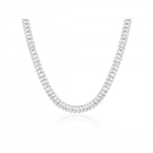 Naszyjnik srebrny pr. 925 cyrkonie baguette