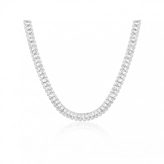 Naszyjnik srebrny pr. 925 cyrkonie baguette
