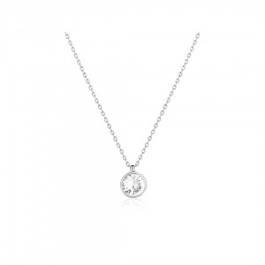 Naszyjnik srebrny z dużą cyrkonią