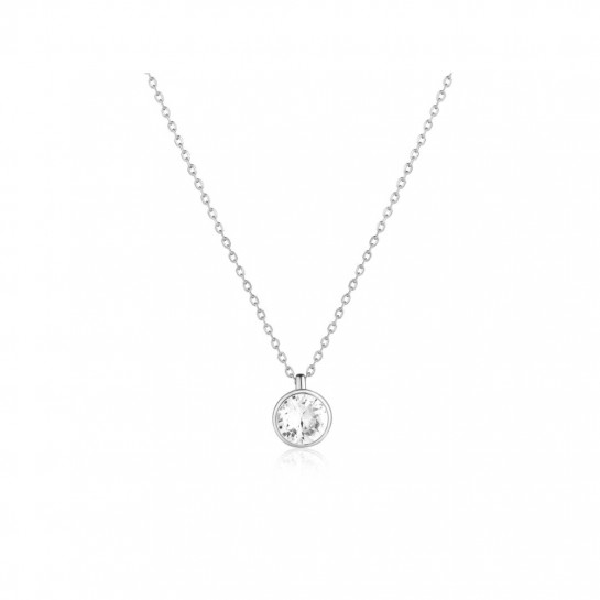 Naszyjnik srebrny z dużą cyrkonią