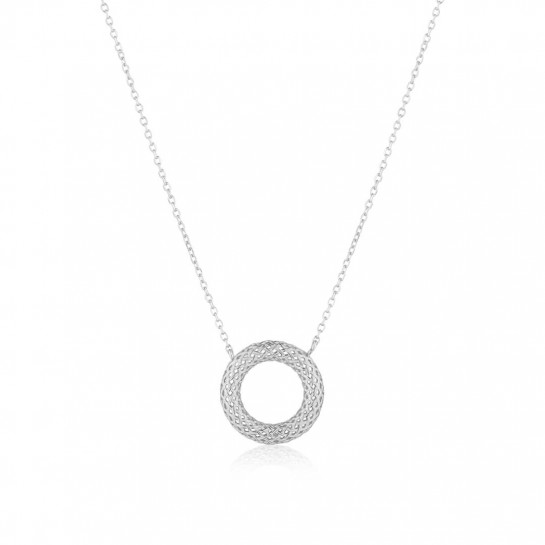 Naszyjnik srebrny z okrągłą ażurową zawieszką