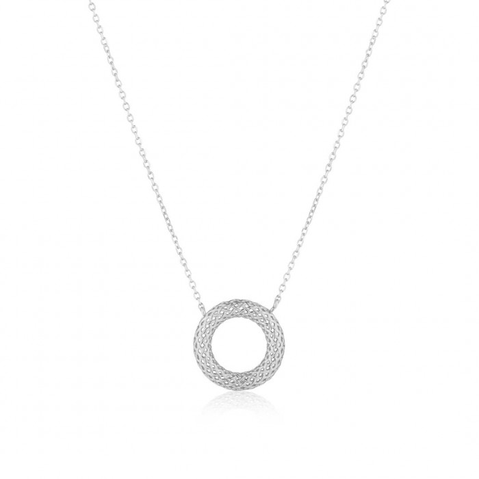 Naszyjnik srebrny z okrągłą ażurową zawieszką