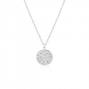 Naszyjnik srebrny z okrągłą nieregularną zawieszką