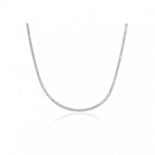 Naszyjnik srebrny zdobiony cyrkoniami - kostka