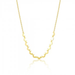 Naszyjnik srebrny złocony z księżycami