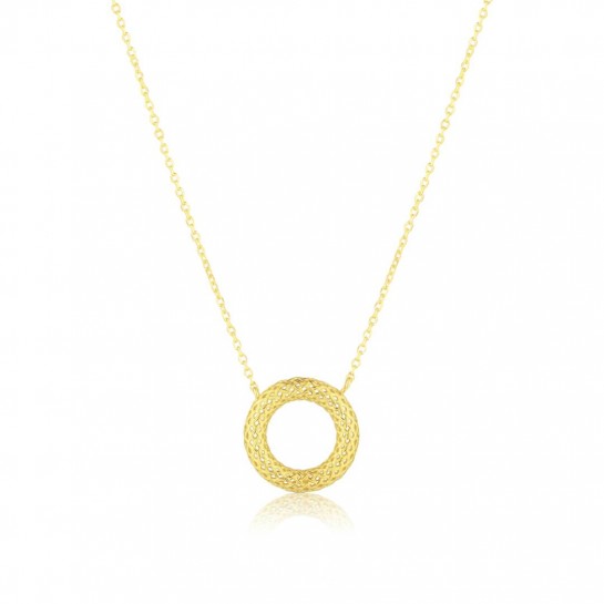 Naszyjnik srebrny złocony z okrągłą ażurową zawieszką