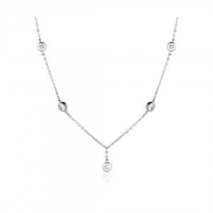 Naszyjnik srebro pr. 925 z okrągłymi cyrkoniami