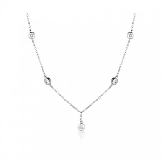 Naszyjnik srebro pr. 925 z okrągłymi cyrkoniami