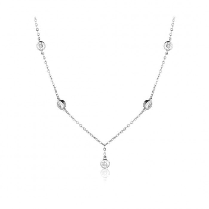 Naszyjnik srebro pr. 925 z okrągłymi cyrkoniami