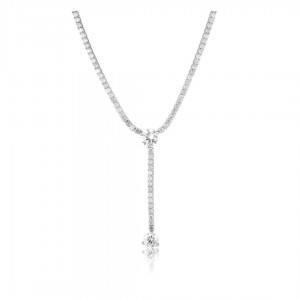 Srebrny naszyjnik pr. 925 z cyrkoniami – elegancka kolia