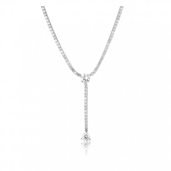 Srebrny naszyjnik pr. 925 z cyrkoniami – elegancka kolia