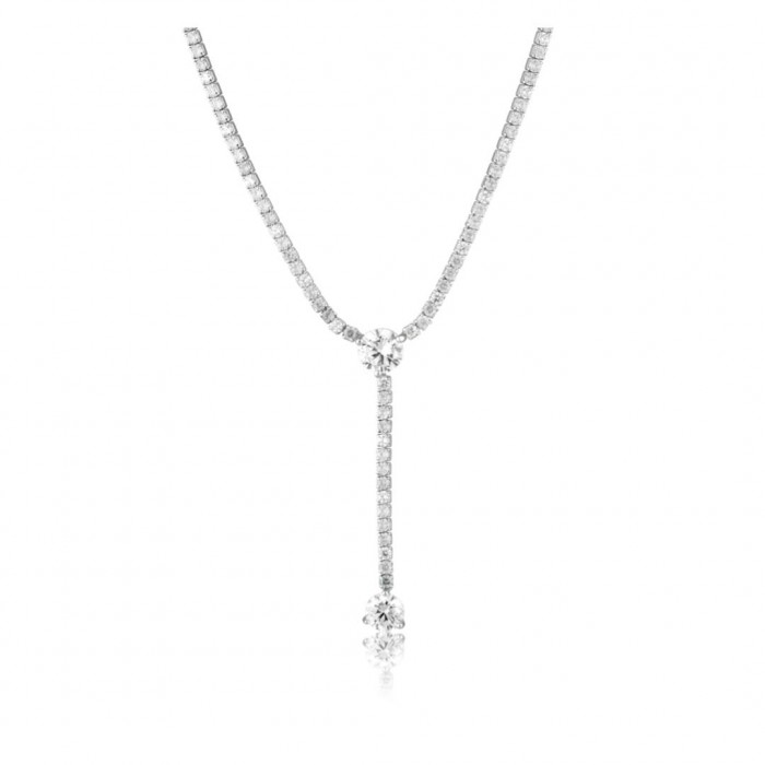 Srebrny naszyjnik pr. 925 z cyrkoniami – elegancka kolia