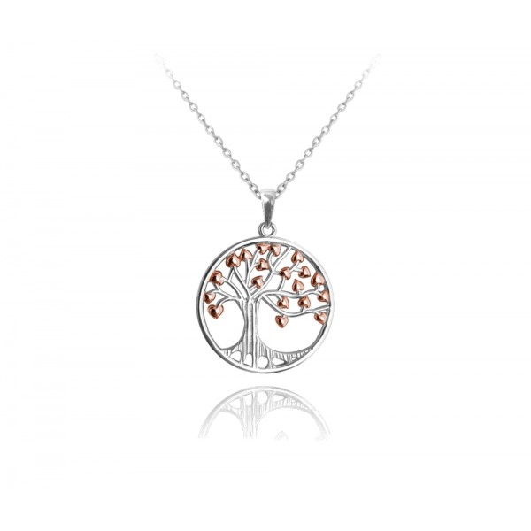 Naszyjnik srebrny rodowany - drzewo życia 