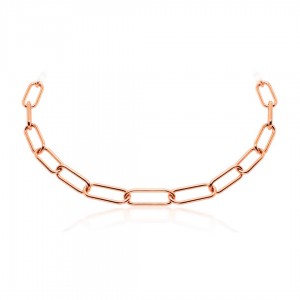 Naszyjnik pozłacany na różowo (rose gold) - wiszące ogniwa