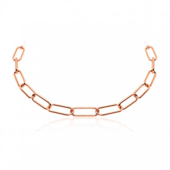 Naszyjnik pozłacany na różowo (rose gold) - wiszące ogniwa