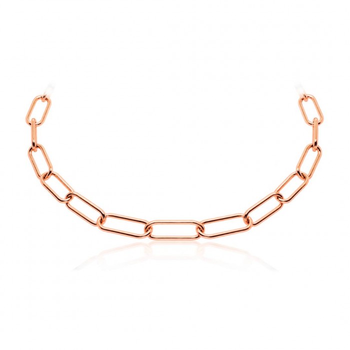 Naszyjnik pozłacany na różowo (rose gold) - wiszące ogniwa