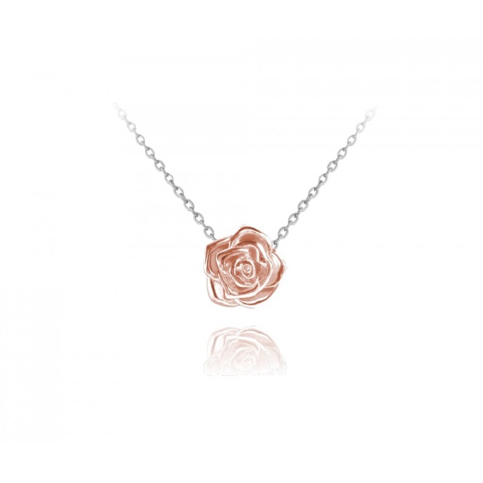 Naszyjnik pozłacany (rose gold) - róża (kwiat)