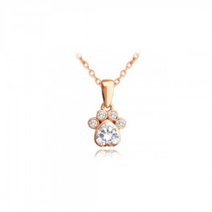 Naszyjnik rose gold - łapa z cyrkoniami