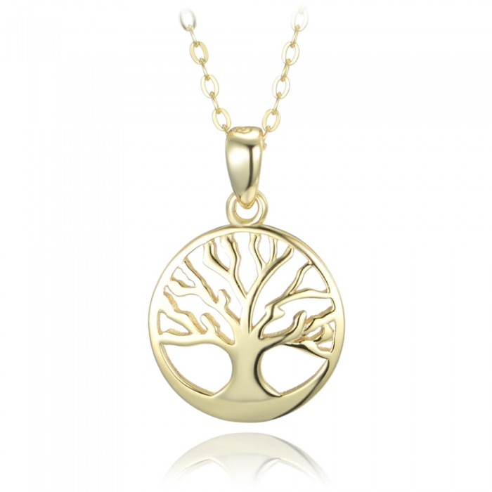 Naszyjnik srebrny 925 pozłacany - drzewo życia