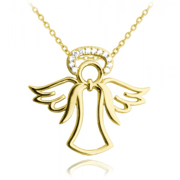Naszyjnik srebrny pozłacany - aniołek