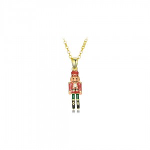 Naszyjnik srebrny pozłacany - dziadek do orzechów