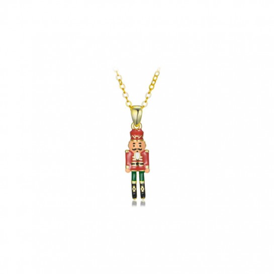 Naszyjnik srebrny pozłacany - dziadek do orzechów