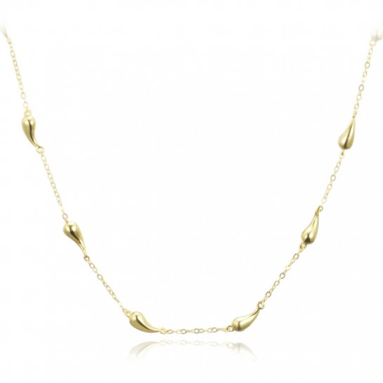 Naszyjnik srebrny pozłacany z kropelkami