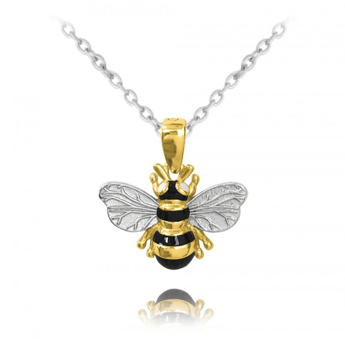Naszyjnik srebrny - pszczoła