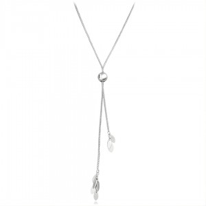 Naszyjnik srebrny regulowany - listki 