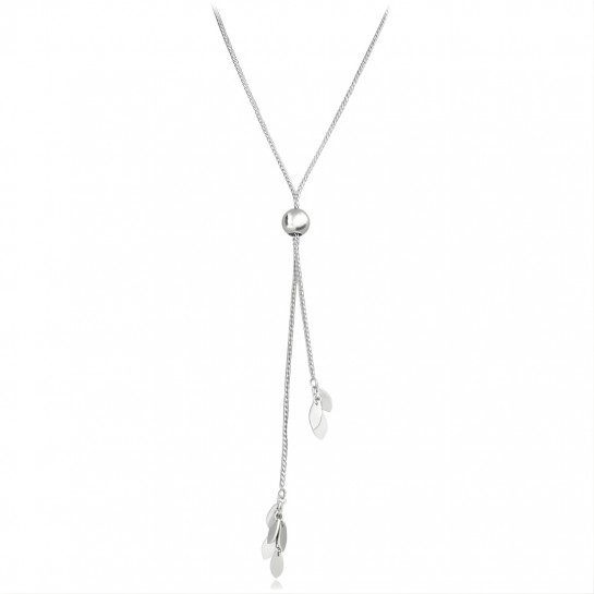 Naszyjnik srebrny regulowany - listki 