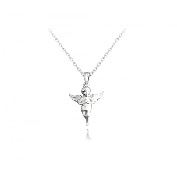 Naszyjnik srebrny rodowany - aniołek 