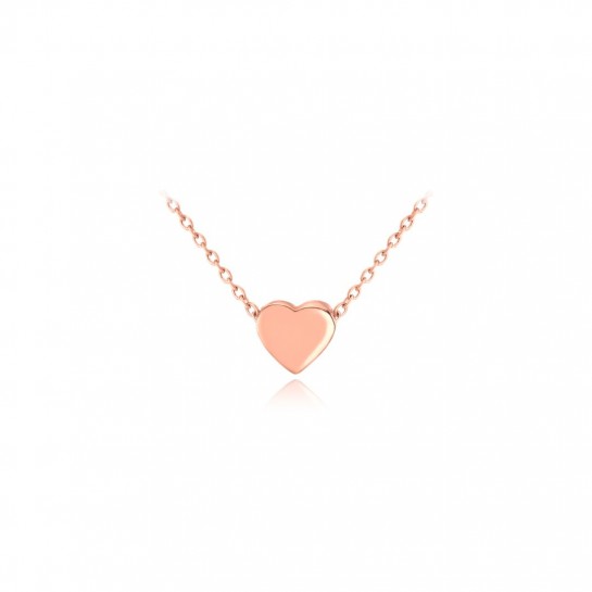 Naszyjnik srebrny rose gold - małe serduszko