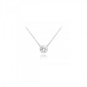 Naszyjnik srebrny z okrągłą cyrkonią