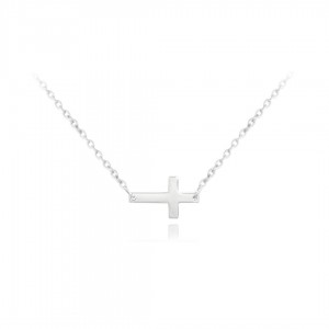 Naszyjnik srebrny z poprzecznym krzyżykiem