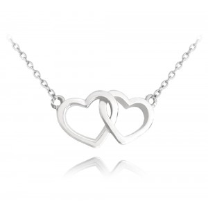 Naszyjnik srebrny z przeplatanymi serduszkami