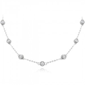 Naszyjnik srebrny z wieloma cyrkoniami