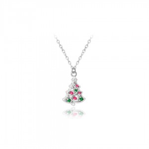 Naszyjnik srebrny z zawieszką - choinka