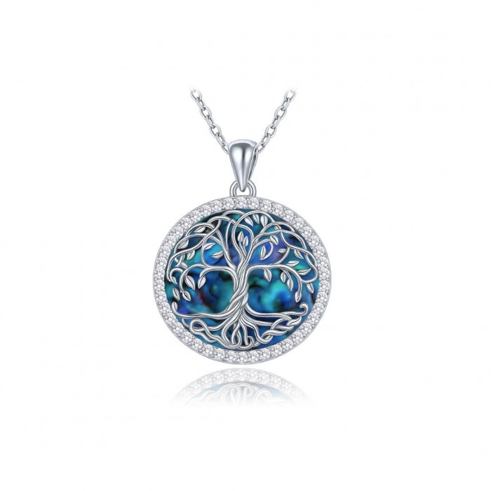 Naszyjnik srebrny z zawieszką - drzewo życia