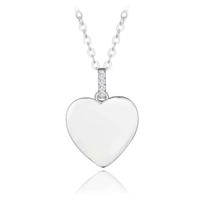Naszyjnik srebrny z zawieszką - gładkie serce 