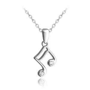 Naszyjnik srebrny z zawieszką - nuta