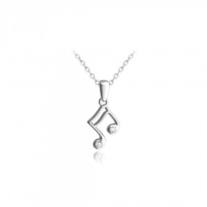 Naszyjnik srebrny z zawieszką - nuta