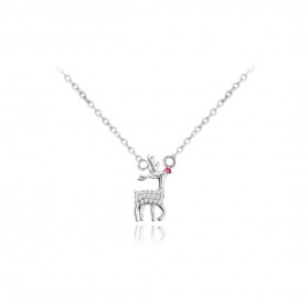 Naszyjnik srebrny z zawieszką - renifer