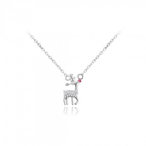 Naszyjnik srebrny z zawieszką - renifer